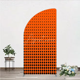 Aperturee - Aperturee Orange and Black Diamond Gradient Half Moon Arch Backdrop Modern Geometric Pattern Party Cover