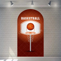 Aperturee - Aperturee Orange Basketball Party Arch Sport Theme Backdrop Cover for Boys Birthday Baby Shower Dunk Decor and Photo Booth