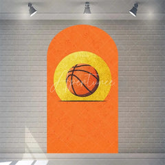 Aperturee - Aperturee Orange Basketball Party Arch Sport Theme Backdrop Cover for Boys Birthday Baby Shower Dunk Decor and Photo Booth
