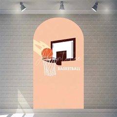 Aperturee - Aperturee Orange Basketball Party Arch Sport Theme Backdrop Cover for Boys Birthday Baby Shower Dunk Decor and Photo Booth