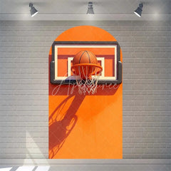 Aperturee - Aperturee Orange Basketball Party Arch Sport Theme Backdrop Cover for Boys Birthday Baby Shower Dunk Decor and Photo Booth