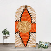 Aperturee - Aperturee Orange Brown Knitting Pattern Ethiopian Arch Backdrop