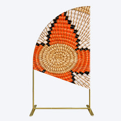 Aperturee - Aperturee Orange Brown Knitting Pattern Ethiopian Half Moon Arch Backdrop