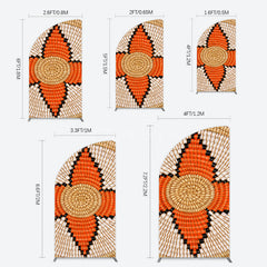 Aperturee - Aperturee Orange Brown Knitting Pattern Ethiopian Half Moon Arch Backdrop