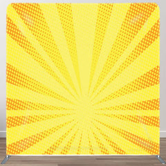 Aperturee - Aperturee Orange Dot Stripe Yellow Birthday Backdrop Cover