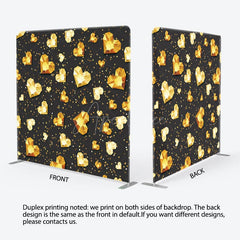 Aperturee - Aperturee Orange Heart Crystal Black Valentines Day Backdrop