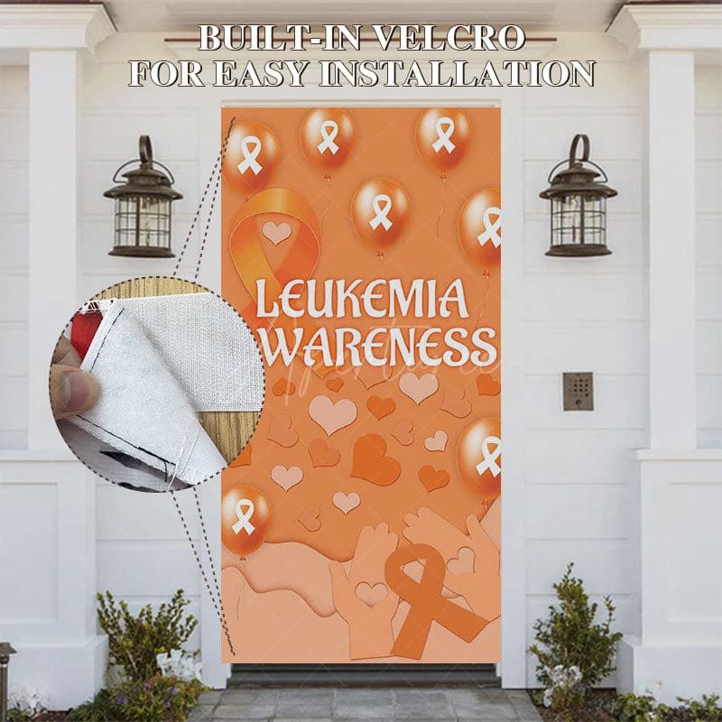 Aperturee - Aperturee Orange Hearts Leukemia Awareness Propaganda Door Cover
