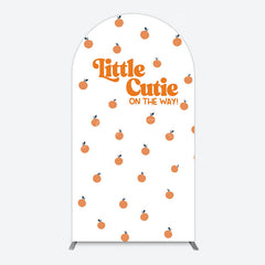Aperturee - Aperturee Orange Little Cutie Baby Shower Arch Backdrop
