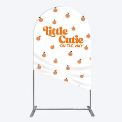 Aperturee - Aperturee Orange Little Cutie Baby Shower Arch Backdrop