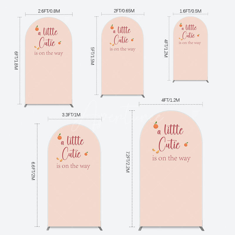 Aperturee - Aperturee Orange Sweet Cutie Baby Shower Arch Backdrop