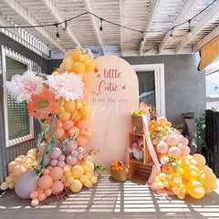 Aperturee - Aperturee Orange Sweet Cutie Baby Shower Arch Backdrop