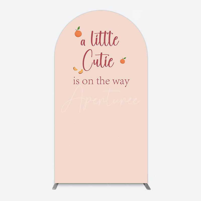 Aperturee - Aperturee Orange Sweet Cutie Baby Shower Arch Backdrop