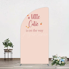 Aperturee - Aperturee Orange Sweet Cutie Baby Shower Half Moon Arch Backdrop