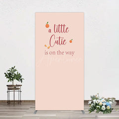 Aperturee - Aperturee Orange Sweet Cutie Baby Shower Rectangle Backdrop