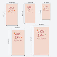 Aperturee - Aperturee Orange Sweet Cutie Baby Shower Rectangle Backdrop