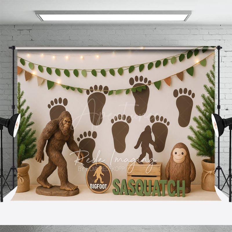 Aperturee - Aperturee Orangutan Bigfoot Sasquatch Cake Smash Backdrop