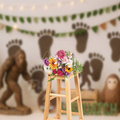 Aperturee - Aperturee Orangutan Bigfoot Sasquatch Cake Smash Backdrop