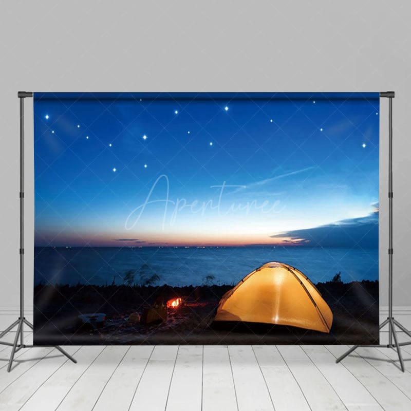Aperturee - Aperturee Outdoor Camp Night Starry Sky Photography Backdrop