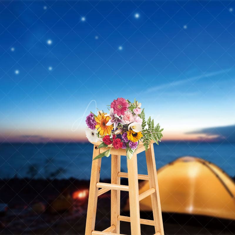 Aperturee - Aperturee Outdoor Camp Night Starry Sky Photography Backdrop