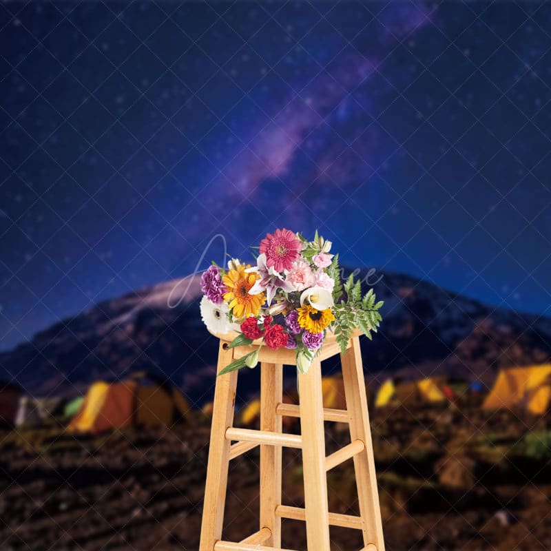 Aperturee - Aperturee Outdoor Desert Under Starry Sky Photography Backdrop