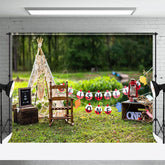 Aperturee - Aperturee Outdoor Fresh Decor Birthday Cake Smash Backdrop