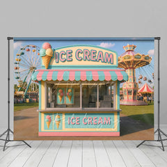 Aperturee - Aperturee Outdoor Playground Ice Cream Shop Photo Backdrop