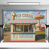 Aperturee - Aperturee Outdoor Playground Ice Cream Shop Photo Backdrop
