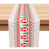 Aperturee - Aperturee Owl Christmas Tree Ugly Sweater Dots Table Runner