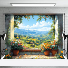 Aperturee - Aperturee Paint Natural Spring Scene Floral Combo Set Backdrop