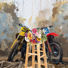 Aperturee - Aperturee Painted Abstract Muddy Dirt Bike Sport Photo Backdrop