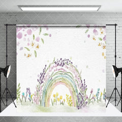 Aperturee - Aperturee Painted Color Rainbow Floral Spring Room Set Backdrop