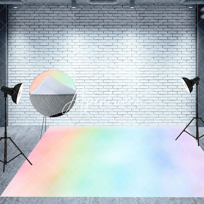 Aperturee - Aperturee Painted Color Rainbow Floral Spring Room Set Backdrop