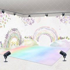 Aperturee - Aperturee Painted Color Rainbow Floral Spring Room Set Backdrop