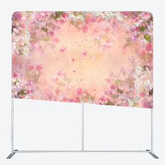 Aperturee - Aperturee Painted Pink Floral Retro Photo Pillow Case Backdrop