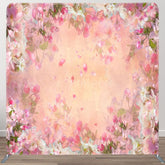 Aperturee - Aperturee Painted Pink Floral Retro Photo Pillow Case Backdrop