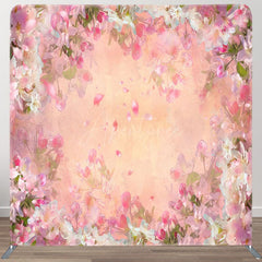 Aperturee - Aperturee Painted Pink Floral Retro Photo Pillow Case Backdrop