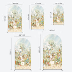 Aperturee - Aperturee Painted Rural Farmland Mr Bunny Birthday Arch Backdrop