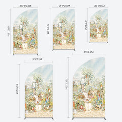 Aperturee - Aperturee Painted Rural Farmland Mr Bunny Birthday Half Moon Arch Backdrop