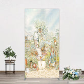 Aperturee - Aperturee Painted Rural Farmland Mr Bunny Birthday Rectangle Backdrop