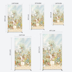 Aperturee - Aperturee Painted Rural Farmland Mr Bunny Birthday Rectangle Backdrop