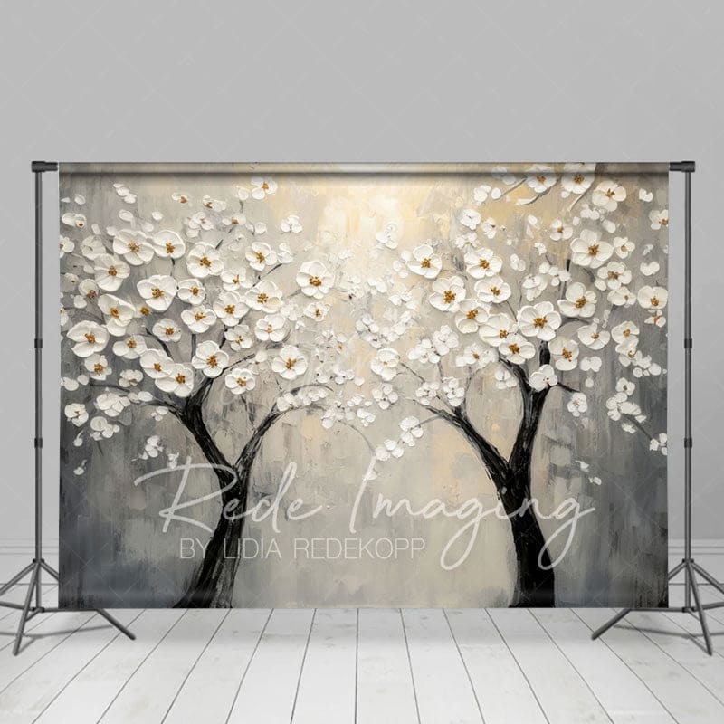 Aperturee - Aperturee Painted Spring Blossoms Tree Fine Art Photo Backdrop
