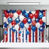 Aperturee - Aperturee Painting Blue White Red Stripes July 4th Backdrop