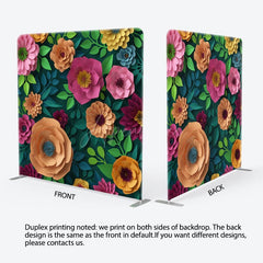 Aperturee - Aperturee Paper Green Leaves Pink Orange Flower Party Backdrop