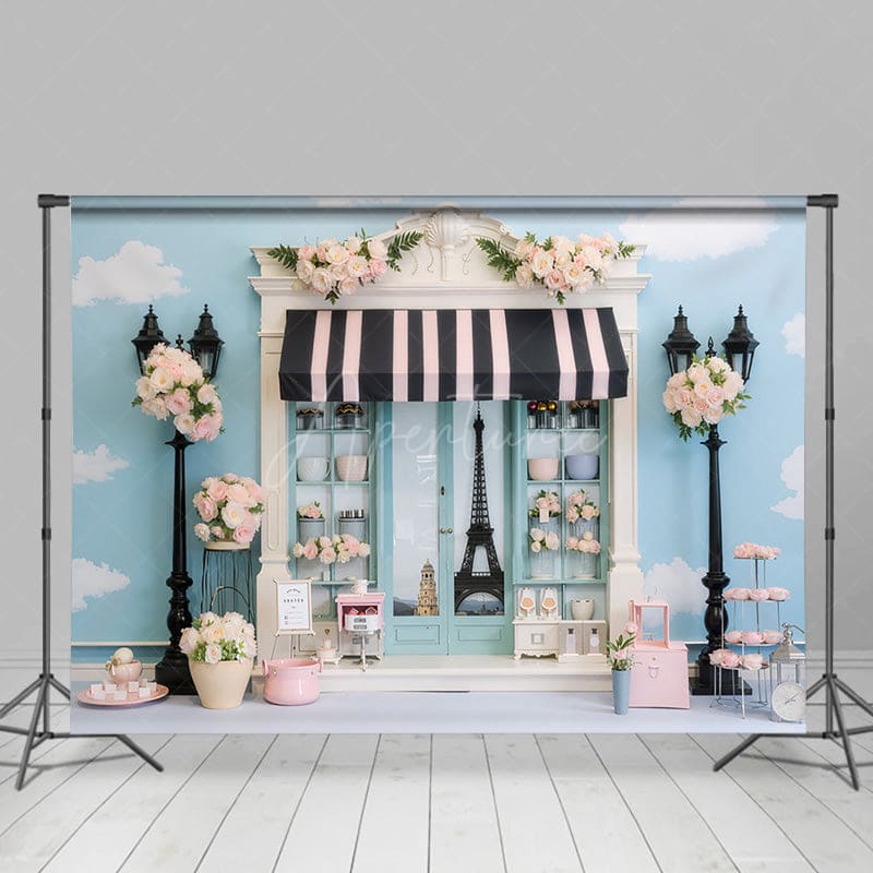 Aperturee - Aperturee Paris Street View French Dessert Shop Photo Backdrop
