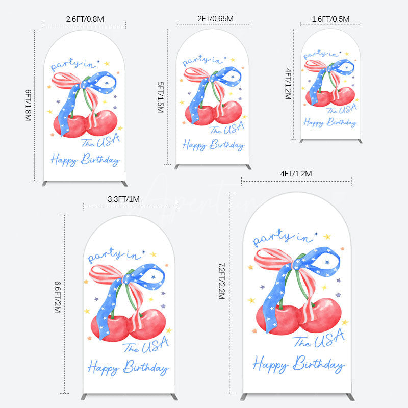 Aperturee - Aperturee Party In The Usa Apple Bow Birthday Arch Backdrop