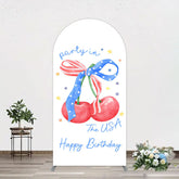 Aperturee - Aperturee Party In The Usa Apple Bow Birthday Arch Backdrop