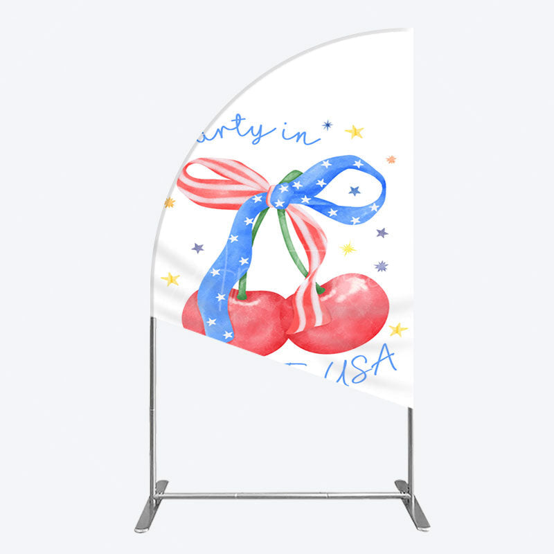 Aperturee - Aperturee Party In The Usa Apple Bow Birthday Half Moon Arch Backdrop