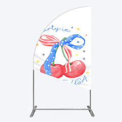 Aperturee - Aperturee Party In The Usa Apple Bow Birthday Half Moon Arch Backdrop