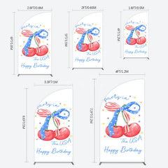 Aperturee - Aperturee Party In The Usa Apple Bow Birthday Half Moon Arch Backdrop