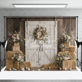 Aperturee - Aperturee Pastel Eggs Floral Door Easter Festival Backdrop